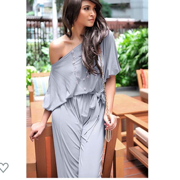Pants - Womens Off Shoulder Short Sleeve Jumpsuit